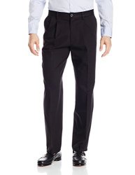 Dockers Men's Bottoms Dockers Men's Signature Khaki Classic-fit Pleated Pant Black Stretch - 44W X 30L
