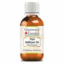 Greenwood Essential Pure Safflower Oil Carthamus Tinctorius 100% Natural Therapeutic Grade Cold Pressed 100ML 3.38 Oz