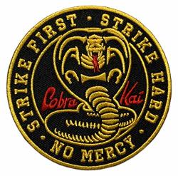 Cobra Kai No Mercy Strike First Strike Hard Patch Iron On Sew ON-3.5 INCH-KP-5