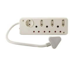 Adaptec United Electrical - 7 Way Multi-plug Adapter - Fire Resistant