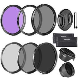 Neewer 67MM Lens Filter Kit:uv Cpl Fld ND2 ND4 ND8 And Lens Hood For Canon Rebel T5I T4I Eos 700D 650D Dslr Camera With