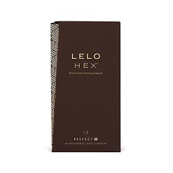 Lelo Hex Respect XL Size Luxury Condoms With Unique Hexagonal Structure Thin Yet Strong Latex Condom Lubricated 12 Pack