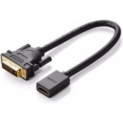 Ugreen Dvi-d 24+1 M To HDMI F Adp- Black