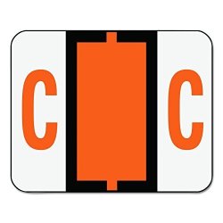 Smead 67073 A-z Color-coded Bar-style End Tab Labels Letter C Dark Orange 500 Per Roll