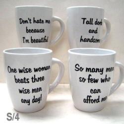 Porcelan Mug - Set Of 4 Assorted