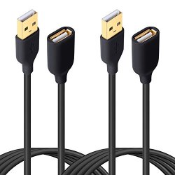 USB Extension Cable Besgoods 2-PACK 10FT 3M USB 2.0 Type A Male To A Female Extension Cord USB Cable Extender With Gold-plated Connectors Black