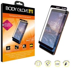 Body Glove Tempered Glass Screenguard For Nokia 7 Plus - Clear And Black