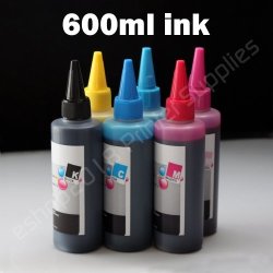 Compatible Ciss Refill Ink Bottles 600ML 100ML Per Color For Canon CLI-8 CLI-221 CLI-226 Black cyan magenta yellow photo Cyan photo Magenta
