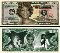 Rembering Whitney Houston Dollar Bill