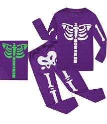 Little Pajamas Boys Girls Skeleton Halloween 100% Cotton Toddler Clothes Kids Sleepwear Size 2