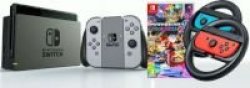 Nintendo Switch Console Bundle With Mario Kart 8 Deluxe & Joy-con Wheels