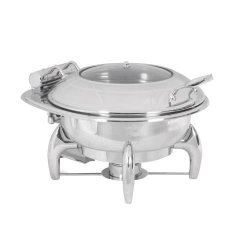 Chafting Dish Indiction Round Glass Lid 6LT