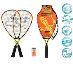 Speedminton Junior Set - Original Speed Badminton Crossminton Children's Set Includes 2 Kids Rackets 2 Fun Speeder And Bag.