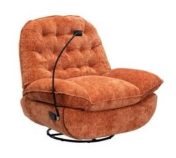 Recliner Chair Rocking Sofa Sleeper Couch Armchair 360 Swivel With Storage Phone Holder - Orange