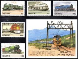 Lesotho - 1984 Railways Set & Ms Mnh Sg 605-610