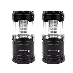 Survival Frog 2 Pack LED Pop-up Camping Lanterns Includes 6 Aa Batteries - Collapsible And Portable For Camping Hiking Survival Kit