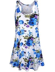 Casual Hibelle Summer Dresses For Women Fashion 2018 White MINI Sleep Tunic Chic Racerback Pleated Floral Swing Above Knee Length Leisure Cool Simple Weekend