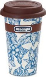 De'Longhi Delonghi Double Wall Ceramic Travel Mug - Blu Flower 300ML
