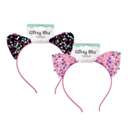 Hair Alice Band Sequin Cat EARS-2 Pack