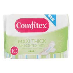 Comfitex Cotton Soft Maxi Pads 10'S Unscented