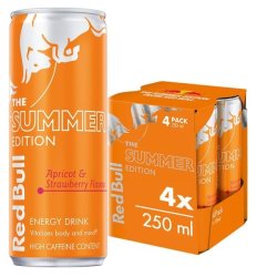 Energy Drink Summer Edition Apricot & Strawberry 250ML 4 Pack