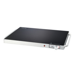 Russell Hobbs RHHT205 Hot Tray - Elegant Slim Line Design Ensures Easy Storage 5MM Thick Tempered Glass Top For Durability Additional Safety And Peace