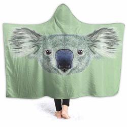 Animal Childrens Hooded Blanket Adults Size Tropical Koala Bear Portrait Cute Jungle Hipster Zoo Wild Graphic Print For Adult And Kids 80 X 60