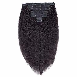 Afro Kinky Curly Hair Extensions Clip Ins For Black Women Human Hair Double Weft Brazilian Virgin Hair Top Grade 7A 7PC SET 14 100G Kinky Straight