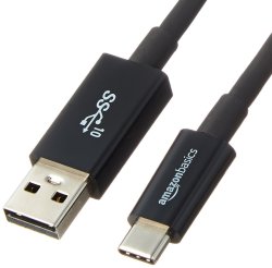 AmazonBasics USB Type-c To Usb-a Male 3.1 GEN2 Cable - 3 Feet 0.9 Meters - Black