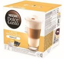 Nescafe Dolce Gusto Pods - Vanilla Latte Machiatto - 16 Capsules Retail Box Out Of Box Failure Warranty. production Overview:the Soft Taste Of Vanilla Running