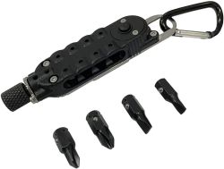 Multi Tool Screwdriver Hex Bit Carrier With Carabiner Keychain