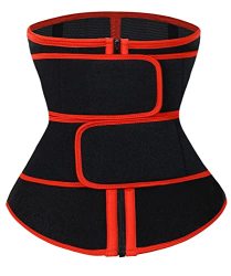 Manladi Zipper Waist Trainer For Women Weight Loss Everyday Wear Sport Girdle RED-2 Belt-detachable 6X-LARGE