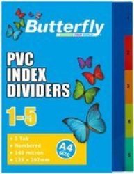- A4 Pvc Plastic File Dividers - 5 Tab 1-5
