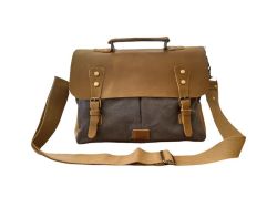 Leather And Canvas 13 Laptop Bag -