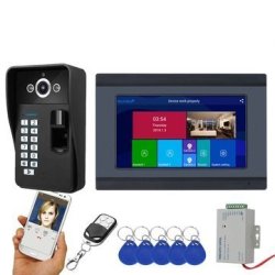 Ennio 7 Inch Wifi Wireless Fingerprint Rfid Video Doorbell Intercom System With Wired Ahd 1080P Doo