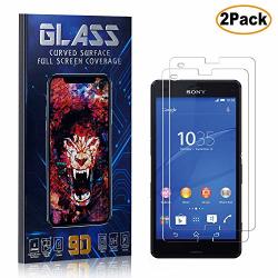 Sony Xperia Z3 Compact Screen Protector Tempered Glass Cusking HD Shock Absorbent Screen Protector Film For Sony Xperia Z3 Compact Easy Installation 2 Pack