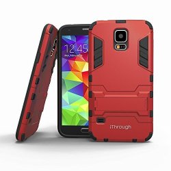 Galaxy S5 Case Ithrough Galaxy S5 Protection Case With Stand Heavy Protective Cover Carrying Case For Galaxy S5 Red