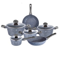 Berlinger Haus 10-PIECE Marble Coating Forest Line Cookware Set Smoked Wood BH-1577