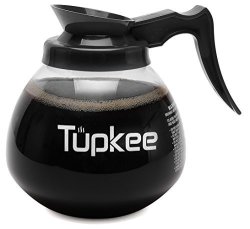 Tupkee Coffee Decanter Carafe - Commercial Glass Coffee Replacement Pot - 64 Oz. 12-CUP Black Handle Regular