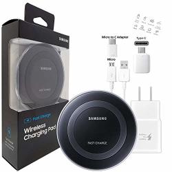Official Samsung Fast Qi Wireless Pad With Micro To C Adapter - For Galaxy S6 S7 S8 S9 + NOTE8 NOTE9 IPHONE 8 + X XR XS MAX Retail Packing