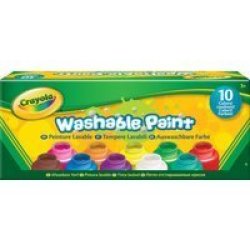 Crayola Washable Paint Pack Of 10 Bottles Assorted Colours