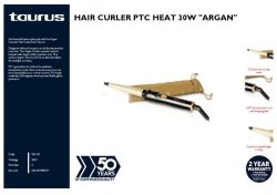 Taurus Hair Curler With Argan Oil Ceramic 30w Argan