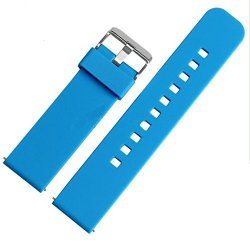 22MM Silicone Band Strap Compatible Pebble Time pebble 2 PEBBLE Time 2 Smart Watch Replacement Quick Release Silicone Wristband With Metal Stainless Steel Buckle anti-off Blue