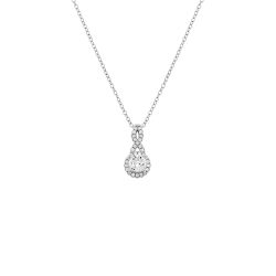 Sterling Silver Cubic Zirconia Infinity Halo Pendant