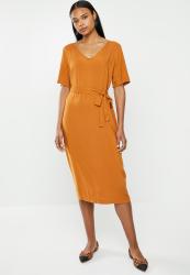 Edit Woven Ll Tunic Dress - Orange