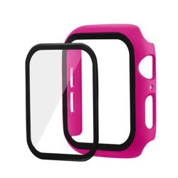 Apple Watch Bumper Case With Tempered Glass Screen Protector Rose Red 38MM
