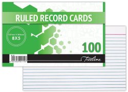 Ruled Record Cards 8 X 5 Feint - 127 X 203MM
