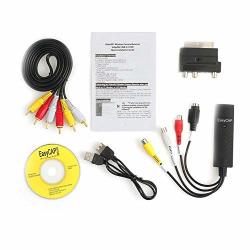 Cloverus USB 2.0 Vhs To DVD Converter Audio Video Capture Kit Scart Rca Cable For WIN10