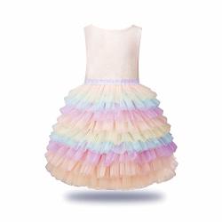 Easter Summer Dresses For Girls Rainbow Tutu Dresses For Birthday Party Toddler