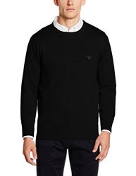 Gant Men's Lightweight Cotton Crewneck Sweater Black S